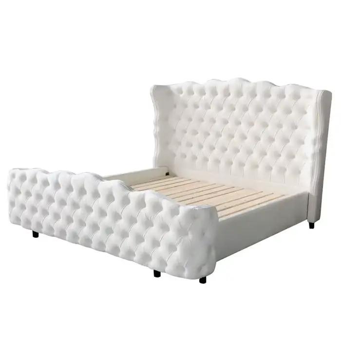 Ensemble de chambre à coucher avec couette de lit esthétique moderne, cadre King Size Unique, têtes