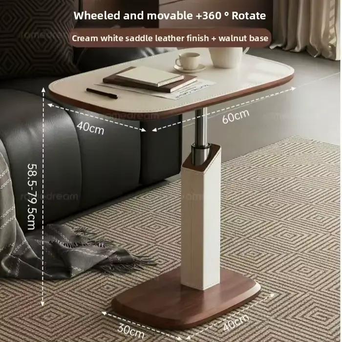 Table de lit d'appoint réglable multifonctionnelle, bureau rotatif réglable en hauteur pour ordinate