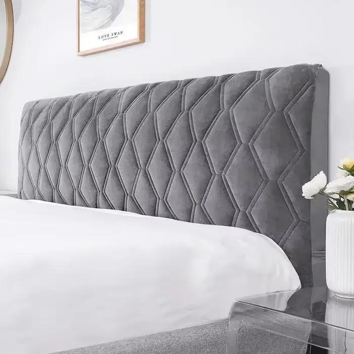 Housse de tête matelassée Super douce et lisse, tout compris, housse de tête de lit en velours épais