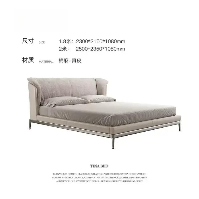 Lits et cadres de lit de luxe italiens pour chambre à coucher, 200x220cm, lit king size, lit queen s