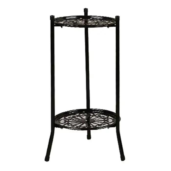 Étagère de support de plante en métal élégant à deux couches, porte-plante en pot, supports de pot d