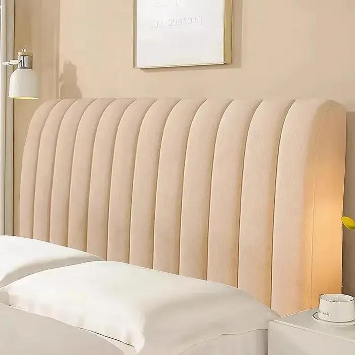 Housse de tête de lit de luxe en velours doux et épais, tout compris, couleur unie, protection contr