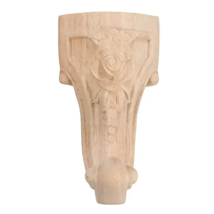 8/4/1 pièces 10x5.5cm Style européen en bois massif sculpté meubles pied jambes meuble TV siège pied