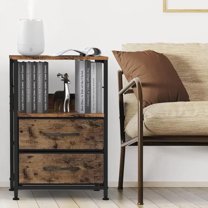 Table de chevet avec tissu, tables de nuit de proximité, table d'appoint de chambre à coucher, étagè