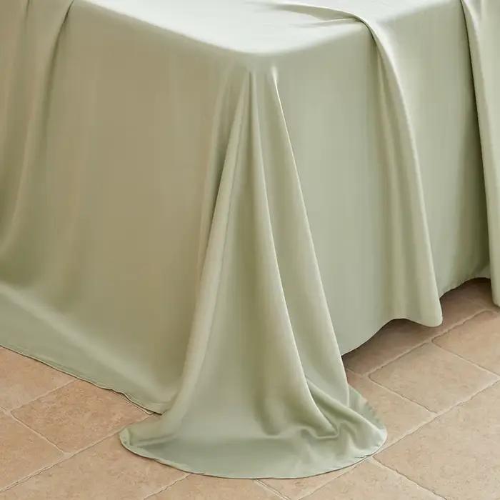 Drap plat 100% soie, drap de lit en soie de mûrier Pure de qualité supérieure, literie Ultra douce e