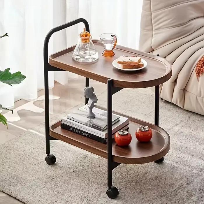 Table d'appoint roulante de style nordique, table de canapé avec roulettes - Convient à la décoratio