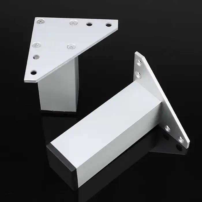 Pieds de Meuble Carrés en Métal pour Table Basse, Optique en Alliage d'Aluminium pour Meuble TV, Can