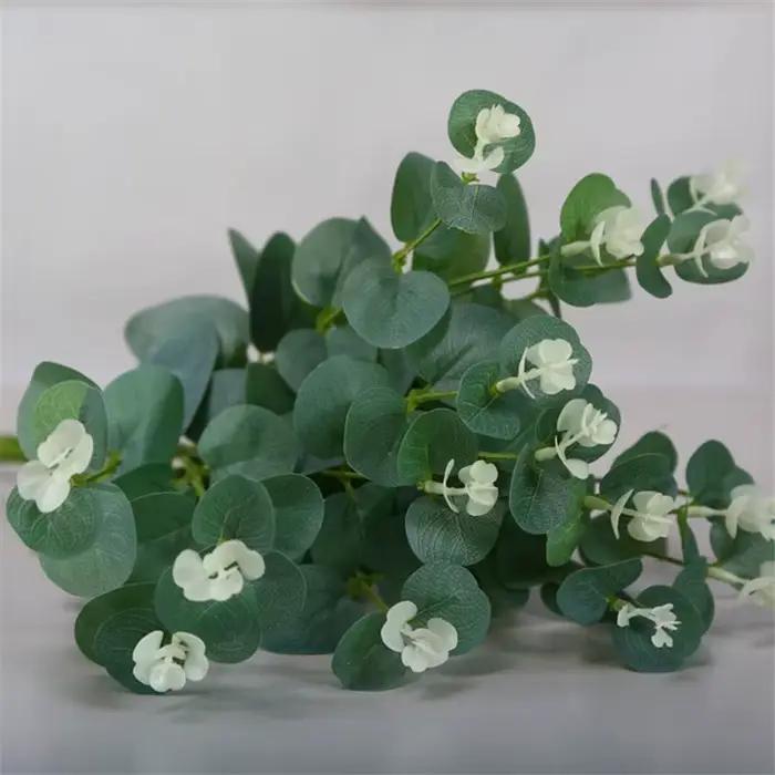 Feuilles d'eucalyptus artificielles pour la décoration intérieure, plantes vertes, fausses fleurs, f