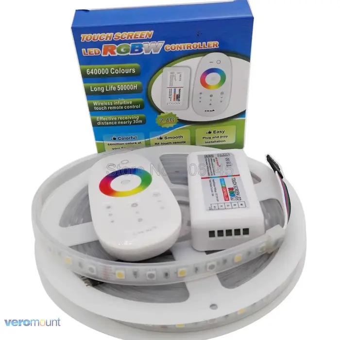 Ensemble de bandes LED étanches, 5m, 12V, 5050, RGBW, RGBWW, IP20, IP65, IP67, télécommande 2.4G, ad