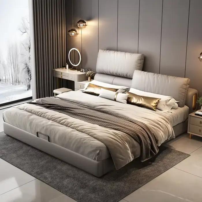 Lit Moderne Réglable au Dos, Type Italien, Design Corium, pour Chambre Double, Meubles Complètes pou