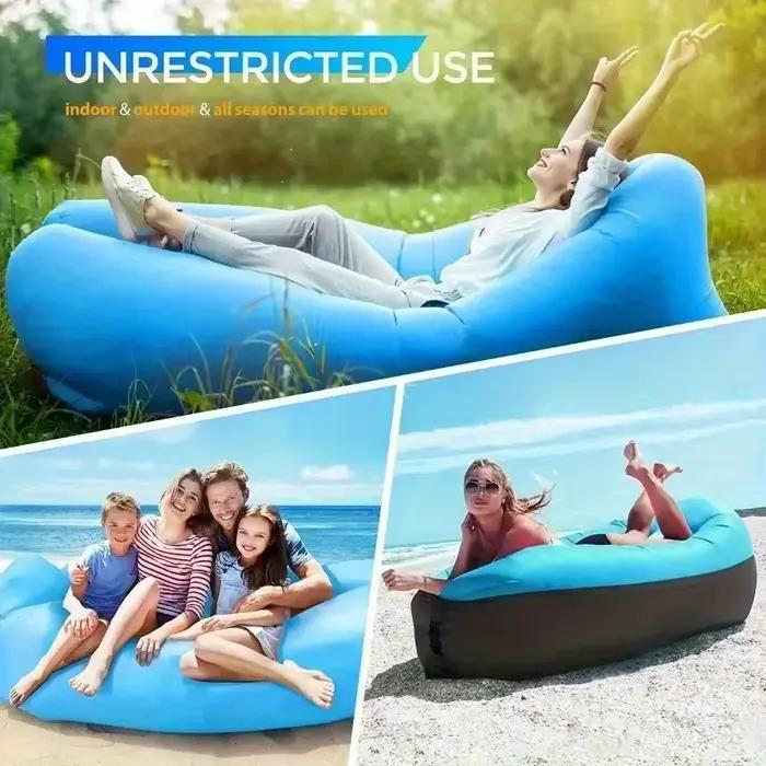 Canapé-lit gonflable d'extérieur LUSQI, matelas de camping à gonflage rapide pour la sieste à la pla