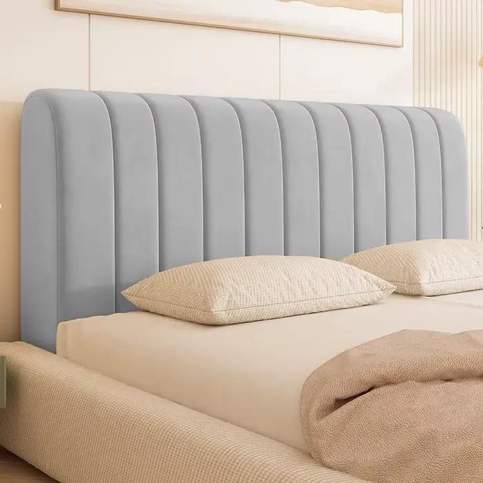 Housse de Tête de Lit de Couleur Crème Rayures Housse de Tête de Lit Extensible Tout compris Épaissi