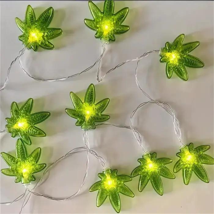 Guirlande lumineuse LED Green Leaf 1,5 m/3 m, alimentée par piles, idéale pour la décoration de la c
