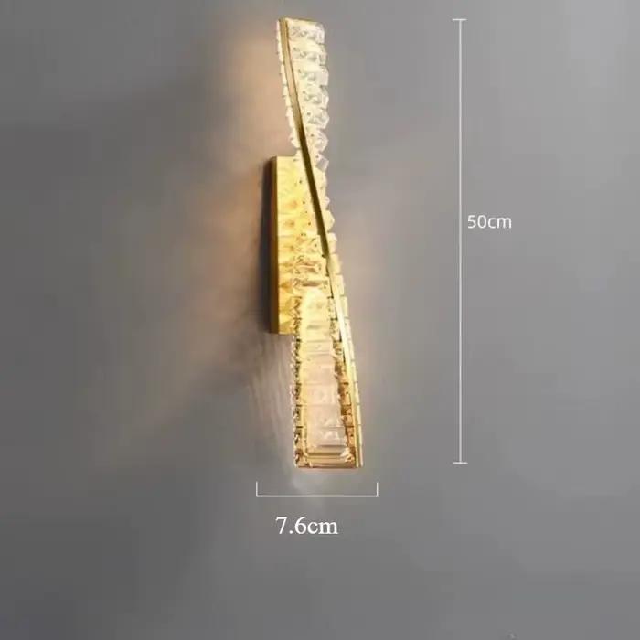 Lampe de chevet moderne mur LED luxe Lustre cristal appliques murales or métal canapé monté lampe dé