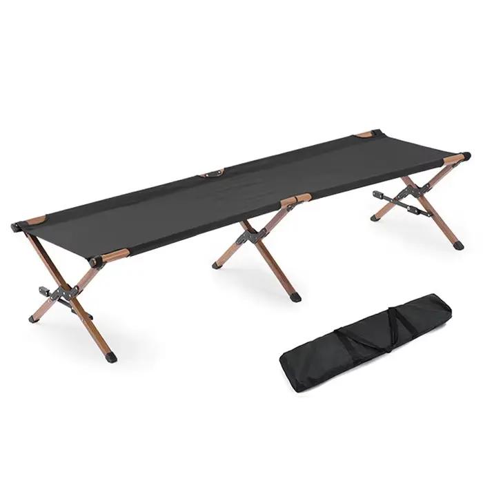 Lit simple de grande taille portable et pliable pour adultes, design moderne avec matelas Oxford sou