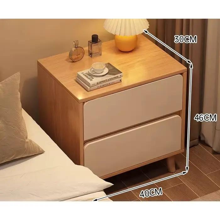 Table de chevet simple et moderne avec pieds en bois massif, petite armoire de rangement pour chambr