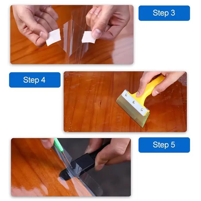 Film adhésif pour meubles, Film de Protection pour Table, brillant, clair, anti-rayures, résistant à