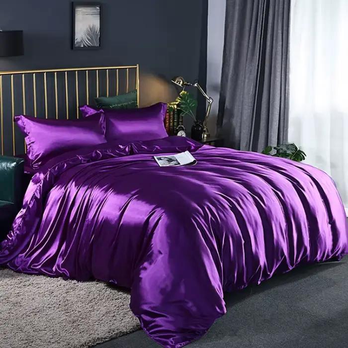 Ensemble de housse de couette, literie, housse de couette texturée douce et soyeuse, avec attaches d