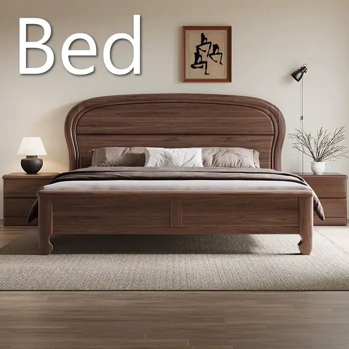 Lit double en bois massif chinois, décoration de chambre pour adolescentes, lit pour 2 personnes, ta