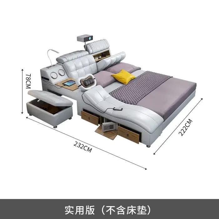 Chambre principale lit cadres européens tête De lit De luxe lit multifonctionnel dormir Meubles De C