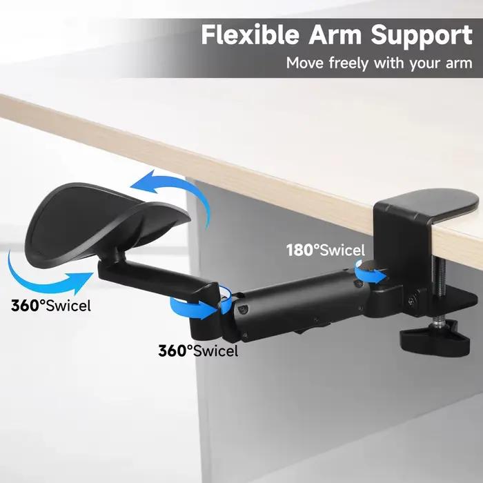 Accoudoir de bureau réglable, Support de coude ergonomique, Support de bras à pince, Support de coud