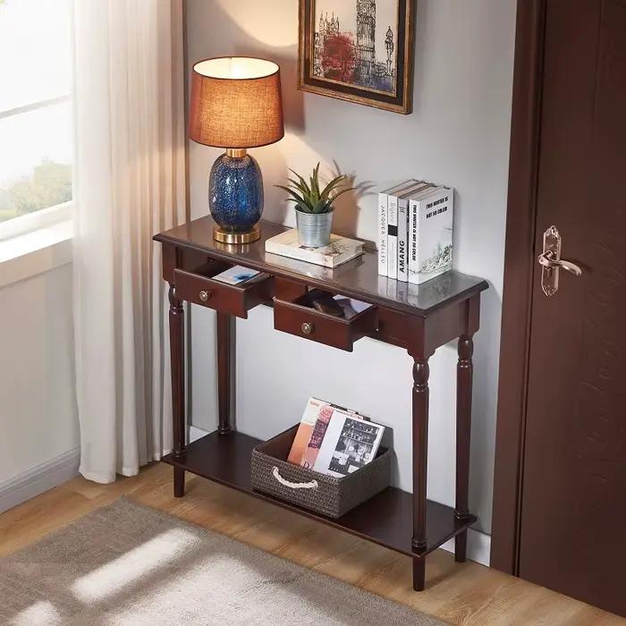Tables de console rétro américaines avec tiroirs Tables de console esthétiques provinciales du milie