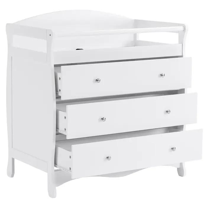 Avalon Commode double à 6 tiroirs (blanc) – Commode pour chambre d'enfant, organisateur de commode p