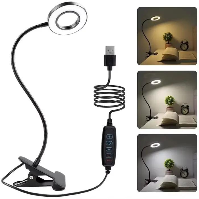 360 ° Lampe de bureau Flexible à 48 led, Clip USB, lampe de chevet, Protection des yeux, col de cy