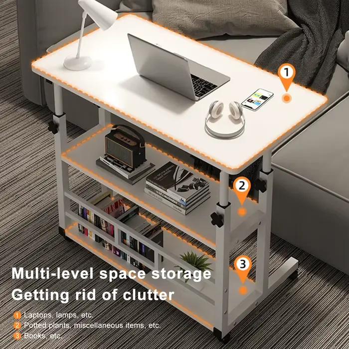Bureau sur pied multicouche réglable en hauteur, bureau d'ordinateur en bois, poste de travail, Tabl