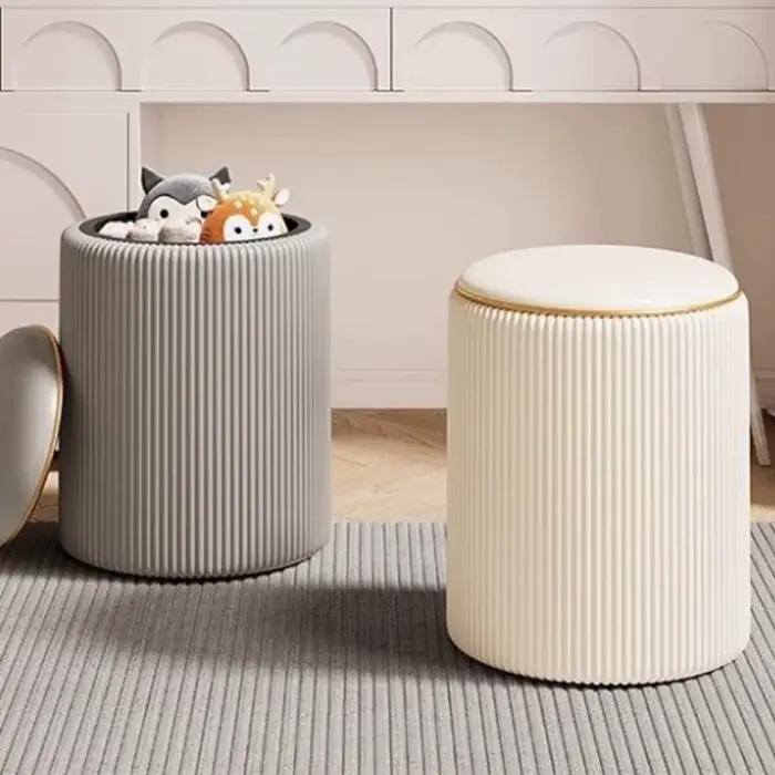 Tabouret de rangement bas rond moderne, tabourets de maquillage, esthétique, confortable, pour une s
