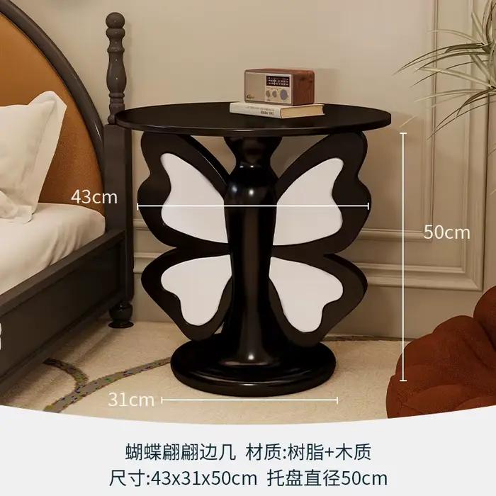 Table de chevet à rabat papillon minimaliste moderne, support d'angle en résine, Table d'appoint de