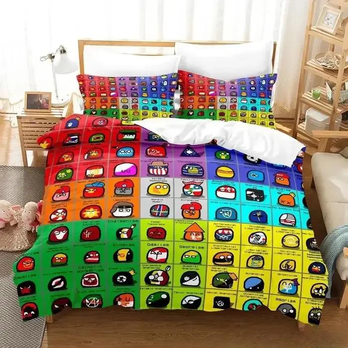 Ensemble de literie de campagne Polandballs, ensemble de literie simple, double, Queen, King Size, p