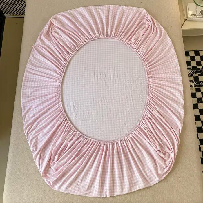 Drap-housse de Style à carreaux, couvre-lit élastique doux pour la peau, pour filles et garçons, cou