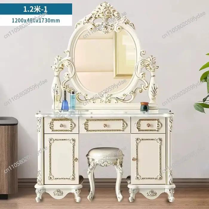 Commode européenne avec lampe, nouvelle table de maquillage moderne mini pour petit appartement, cou
