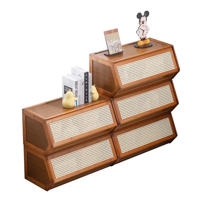 Armoire de rangement empilable multifonctionnelle avec couvercle, boîte de rangement divers, boîte d