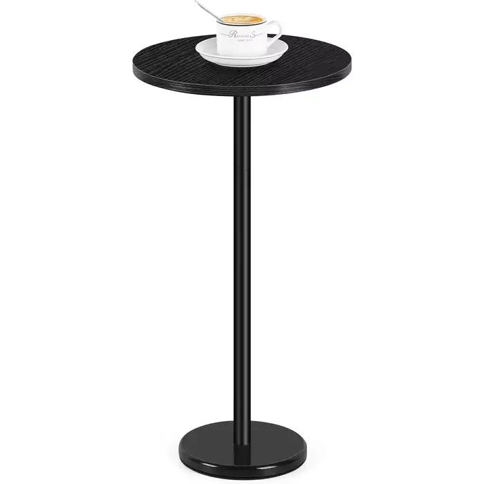 Table d'appoint ronde moderne sur pied en marbre – Petite table de cocktail pour patio, canapé et ch