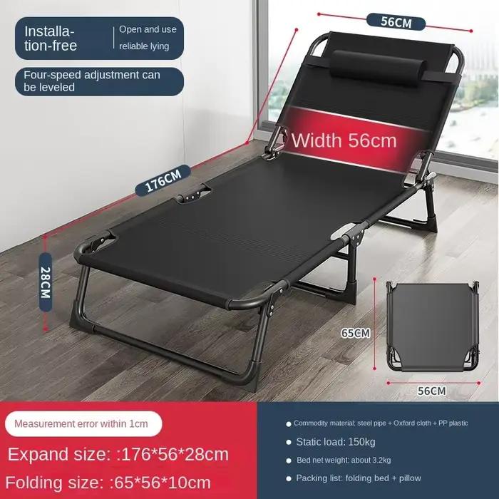Lit simple pliable – Fauteuil inclinable multifonctionnel pour la maison, la sieste au bureau, le ca