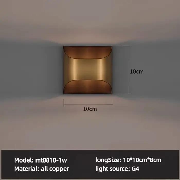 Lampe murale LED en cuivre, style minimaliste moderne, pour salon, chambre à coucher, chevet, éclair