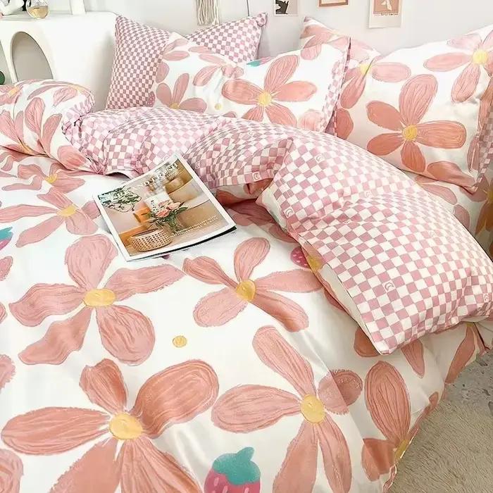 Kawaii – ensemble de literie pour enfants et adultes, drap plat, housse de couette, taie d'oreiller,