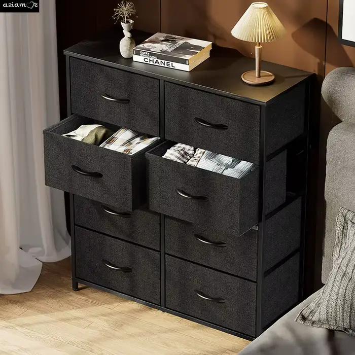Commode fantôme croustillante pour chambre à coucher, grande commode et commode de proximité, dessus