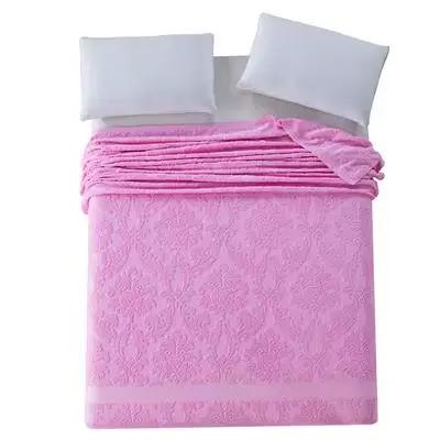 Couvertures d'été pour lits, 100% coton, couleur unie, couvre-lit double, Queen Size