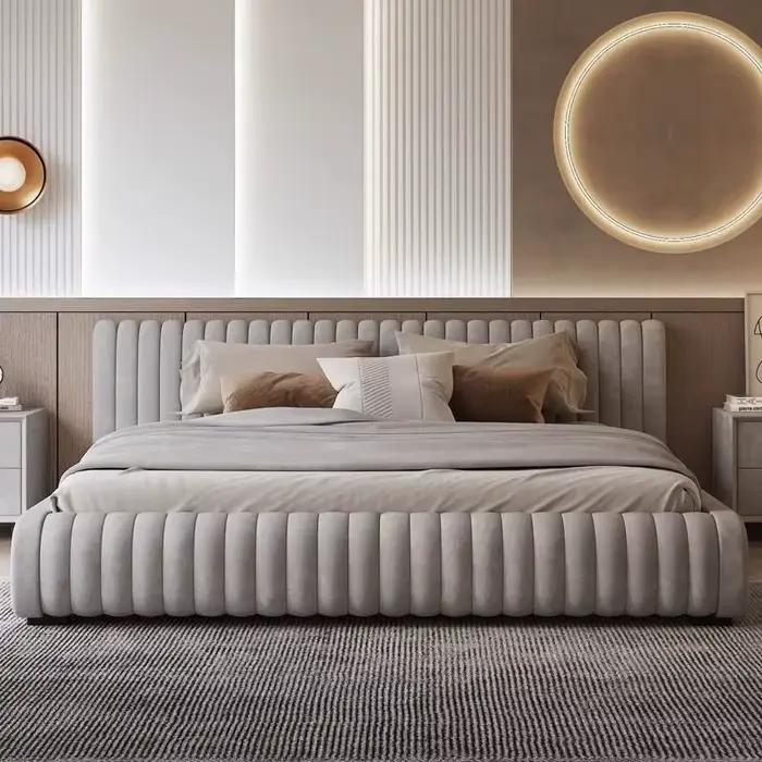 Rangement minimaliste lits luxe roi dormir tête de lit lits moderne Unique Camas matrimoniales meubl