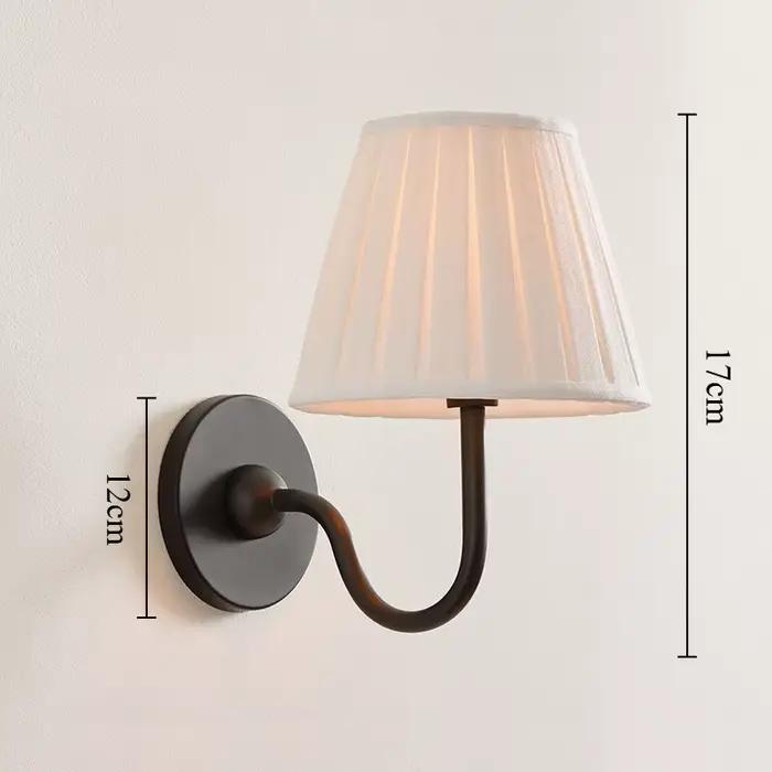 Lampe murale en tissu de style antique français, luminaire minimaliste pour la maison, chambre à cou
