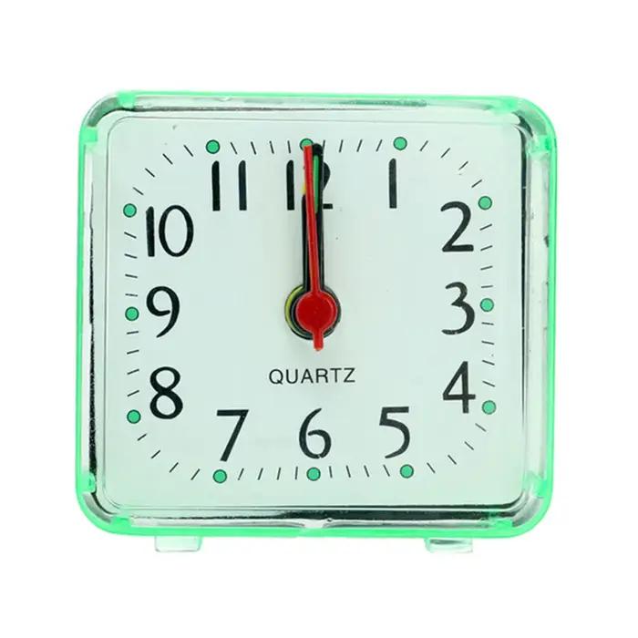 Petite horloge de chevet silencieuse pour chambre à coucher, bureau, horloge de réveil carrée à quar