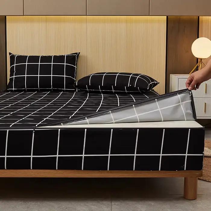 Housse de matelas imperméable anti-insectes avec fermeture éclair, couvre-lit tout compris, drap-hou