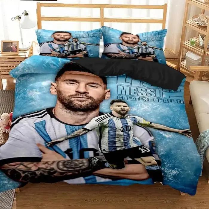 Messi Football Superstar ensemble de literie 3D imprimé fc barcelone housse de couette ensemble de l