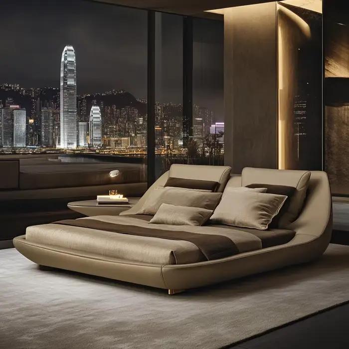 Lit King Size Moderne de Luxe : Conception Innovante, Confort et Pratique – Créez un Refuge Douillet