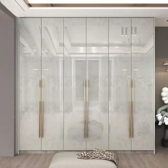 Support armoires de rangement porte en verre étagères organisateurs armoire de luxe chambre rangemen