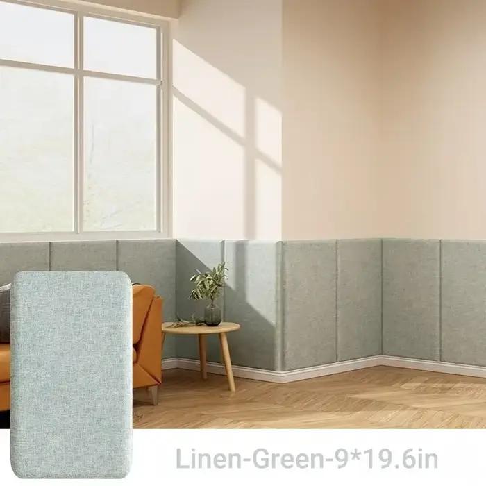 Panneaux muraux souples autocollants en lin pour tête de lit, anti-collision, sécurité, faciles à po