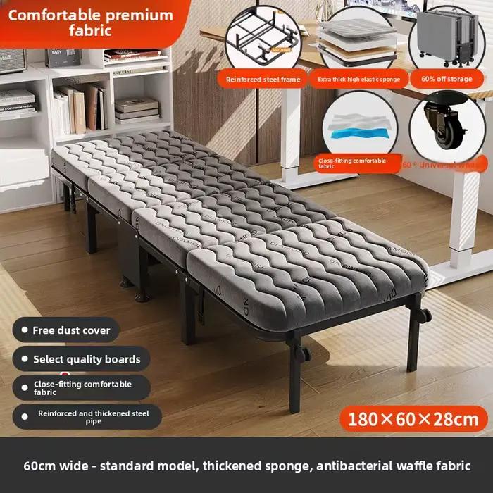 Lit pliant, meubles de lit d'invité portables, lit pliant avec 360 ° Matelas en mousse à mémoire d